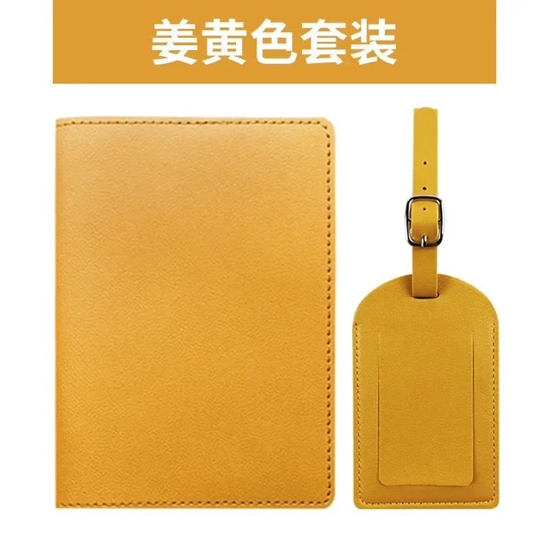 Travel PU Passport Cover Luggage Tags Wedding  Party Bussiness Gift Ticket Holder Passport Holder Case Travel Accessories Set