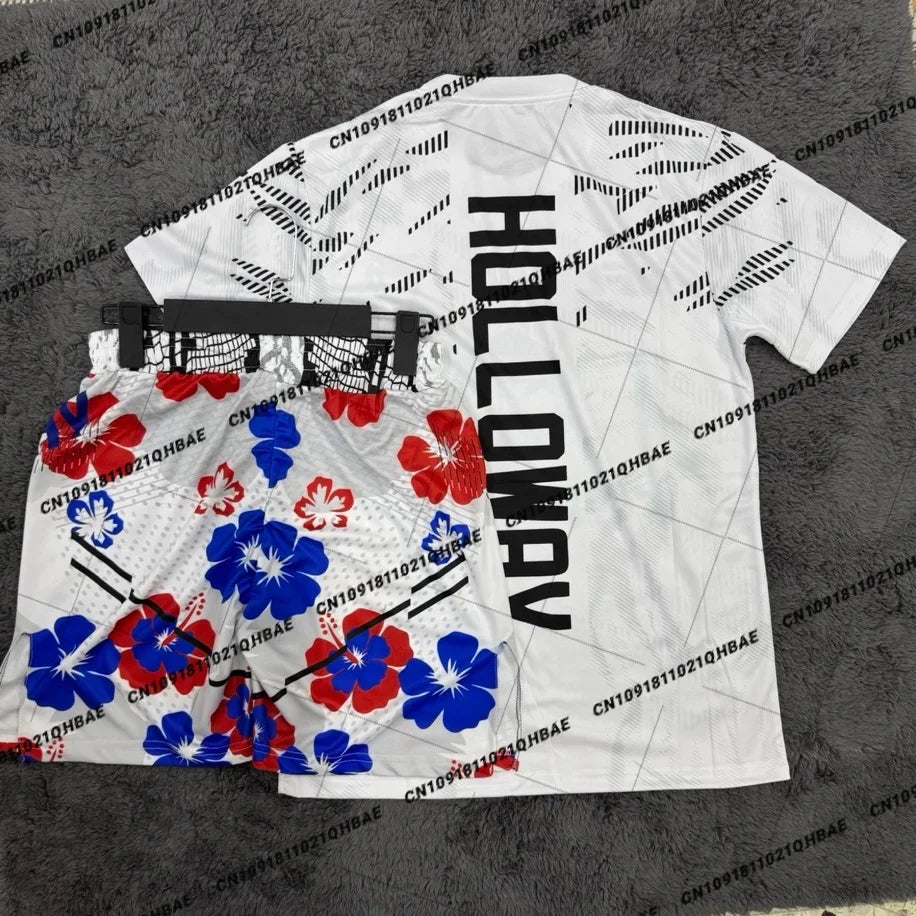 Summer Top Boxer MMA Octagonal Cage Max Holloway Tshirt Shorts Set Men Sports Training Running Set Speed drying Fighting Set