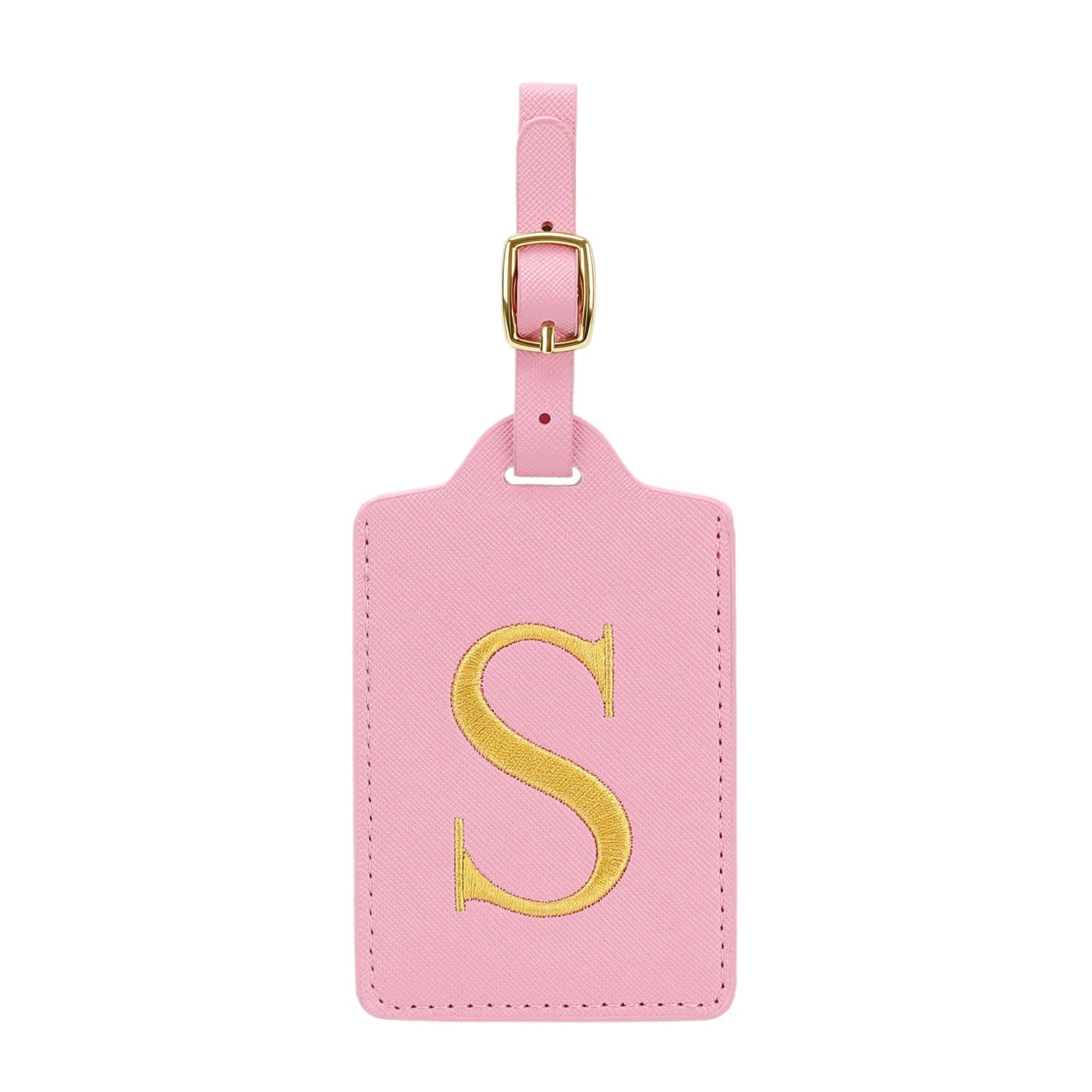 MIYIN 26 letters Luggage Tags for Suitcases PU Leather Privacy Protection Bag Tags Travel Accessories Essential, Pink