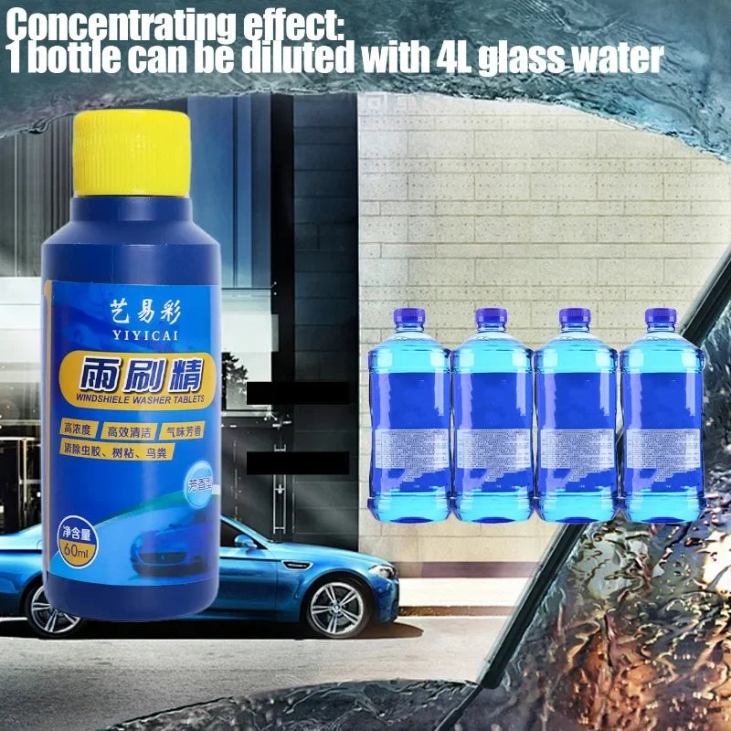 Windshield Washer Fluid 60ml Concentrated Dirt Remover Fragrant Automotive Windscreens Glass Cleaner Car Cleaning Tools