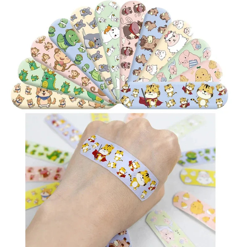 10-480Pcs Cartoon Animal Pattern Waterproof Hemostasis Kids Band Aid Stickers Adhesive Bandage Plasters for Children