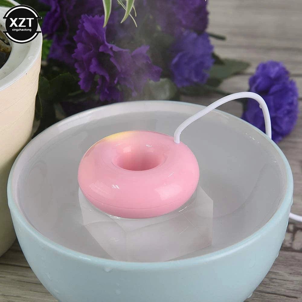 Portable Air Purifier Usb Mini Desktop Humidifier Incense Diffuser Creative Donut Shape Humidifier Home Office