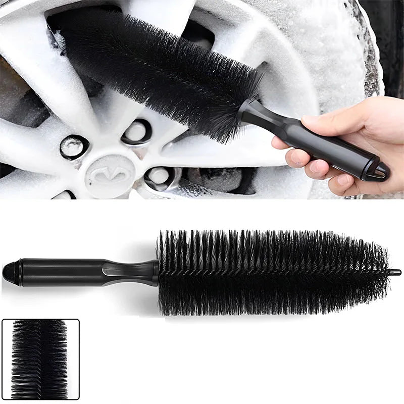 Car Wheel Tire Wash Cleaning Brush Car Rim Scrubber Cleaner Duster Handle Car Tyre Cleaning Detailing Brushes Car Cleaning Tools