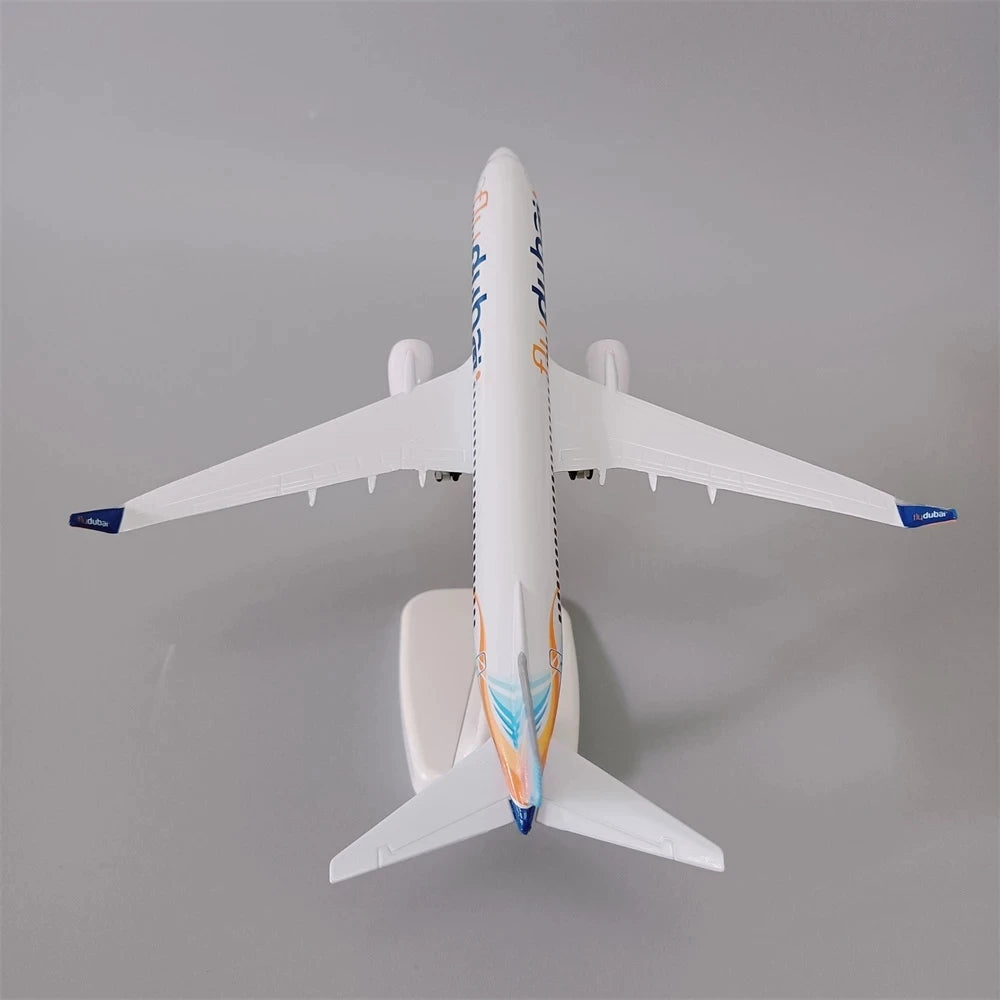 20cm Alloy Metal Airplane Model Air Fly Dubai Airlines B737 Diecast  Plane Model with Landing Gear Wheels Static Collectible