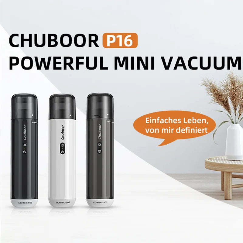 Chuboor Car Vacuum Cleaner 13000Pa Powerful Wireless Cleaner Strong Suction Handheld Car Cleaning Portable Home Appliance