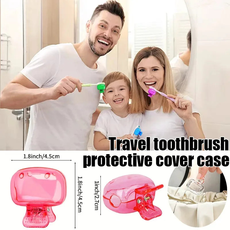 2Pcs Travel Toothbrush Head Covers Toothbrush Protector Cap Brush Pod Case Protective Portable Plastic Clip For Household Travel