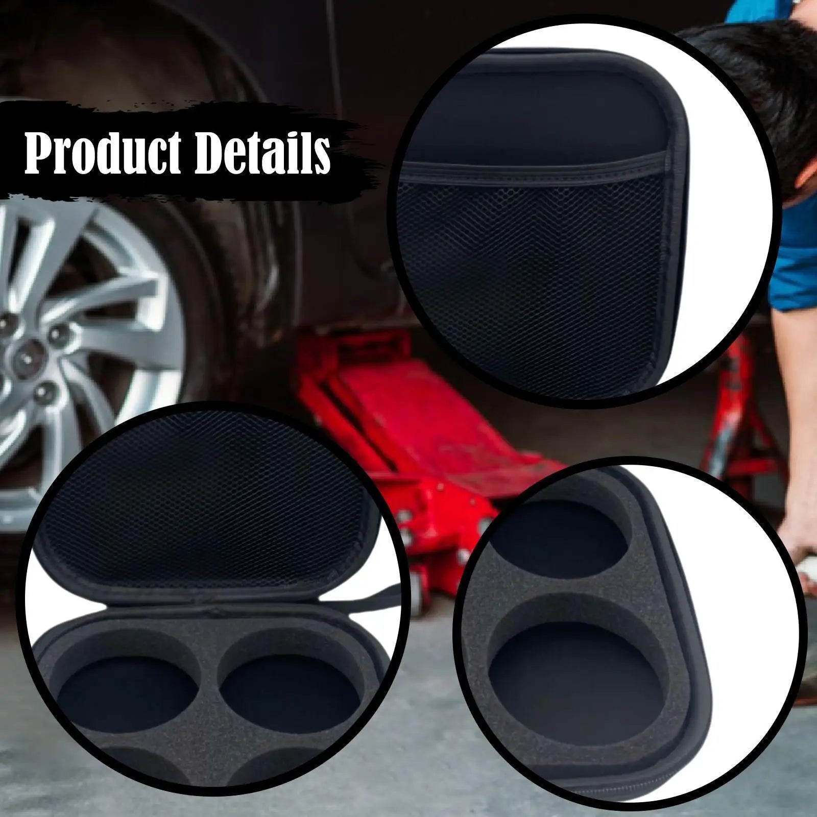 Lifting Jack Pad Storage Case Practical Carry Case Organizer Convenient Protector Vehicle Accessories for 4 Pucks for Tesla