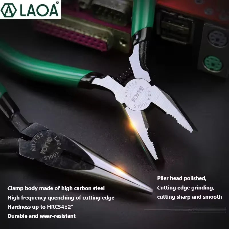 LAOA 5" wire cutters with viscose handle, small needle-nose pliers, small oblique-nose pliers, manual pliers