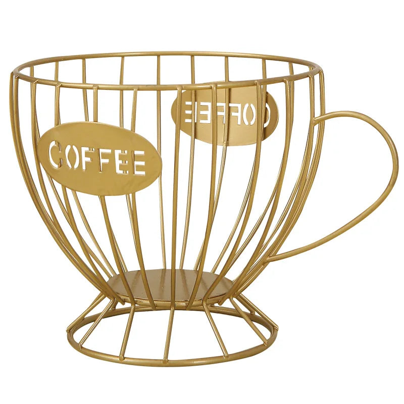 Metal Coffee Capsule Holder Large Capacity Cup Coffee Pod Organizer for Coffee Shop Bar Display Kitchen Storage Accessories