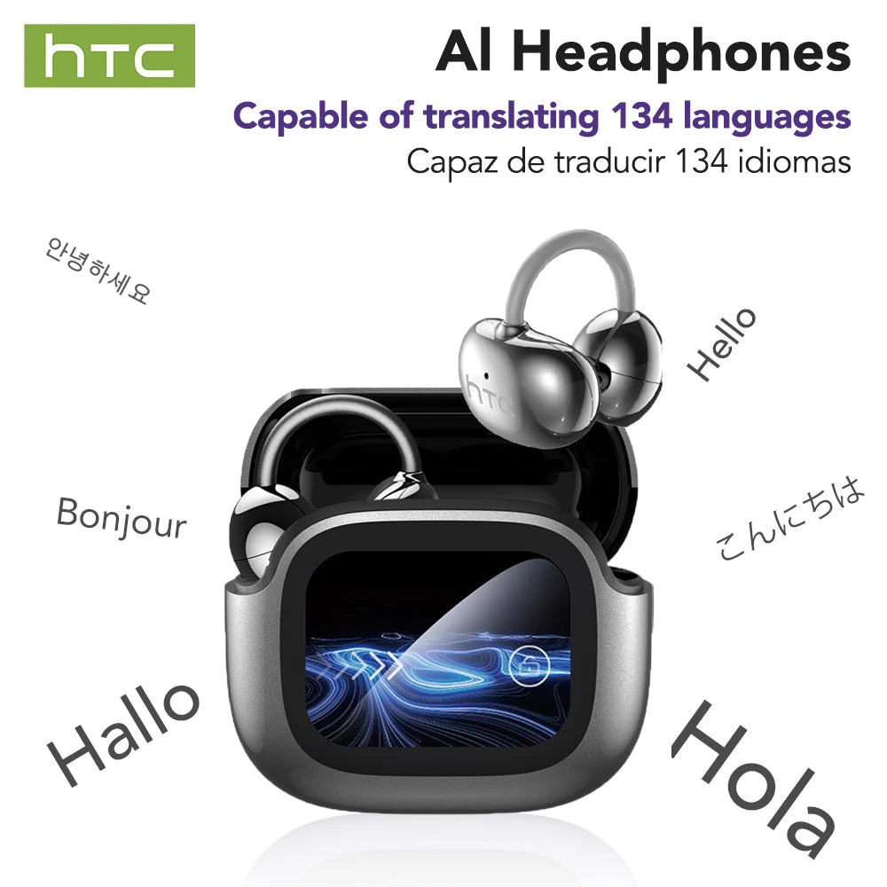 Auriculares Bluetooth HTC NE32 2026 AI Real-Time Language Translator TWS Earbuds Bluetooth 6.0 HiFi Sound IPX5 Choice
