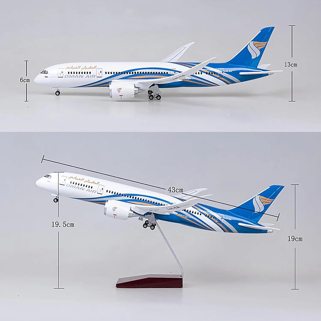 Sale Resin Toy Plane Model Diecast Plastic 47cm 1/130 Scale Airplane 787 B787 Aircraft Oman Air Airline Model Plane Collection G