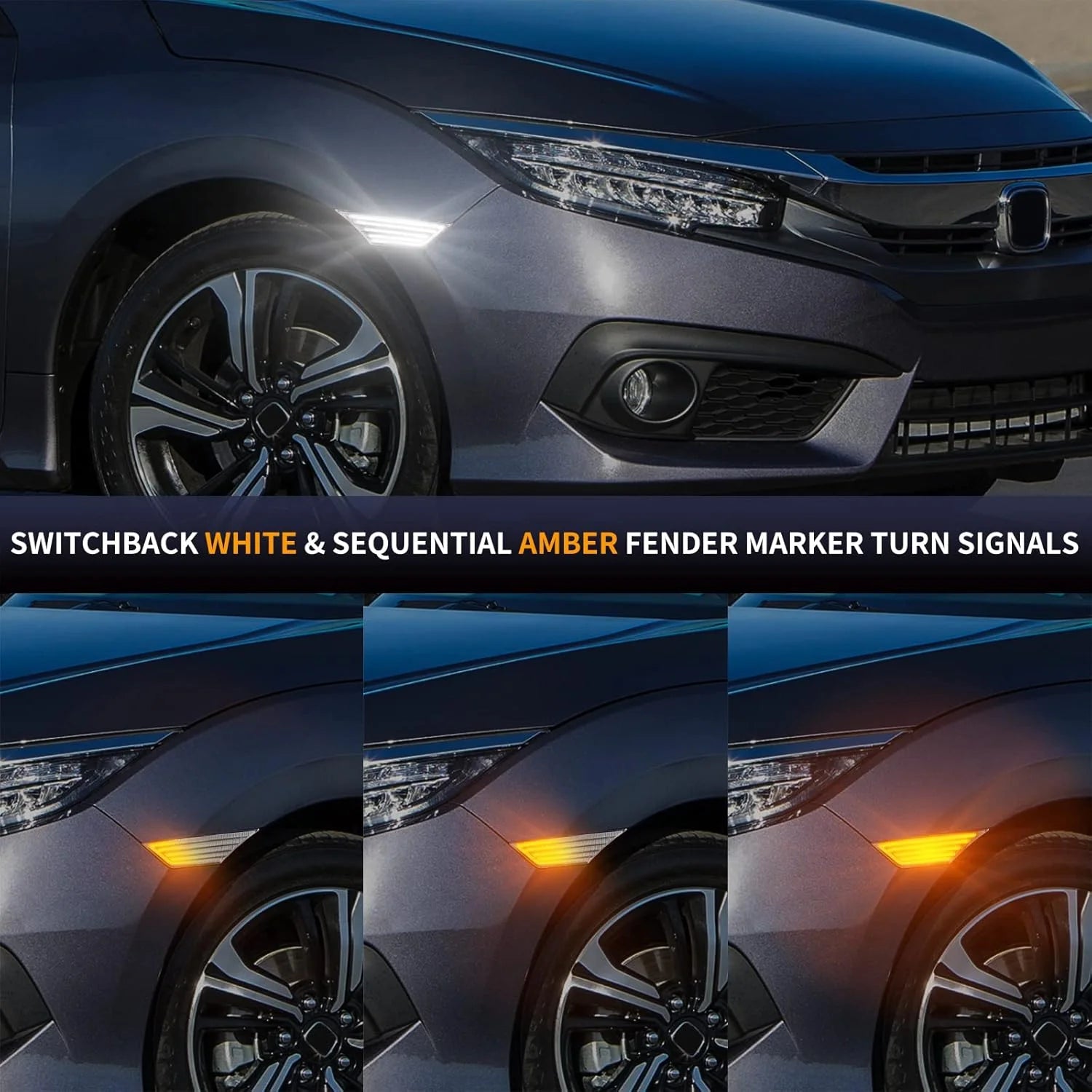 for Honda Civic 10th generation side fender turn signal lights. Adding mudguards to cars is fashionable and flowing, with dynami