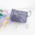 Cylindrical mesh makeup bag, travel crossbody beach swimming bag, hollowed out toiletries storage bag