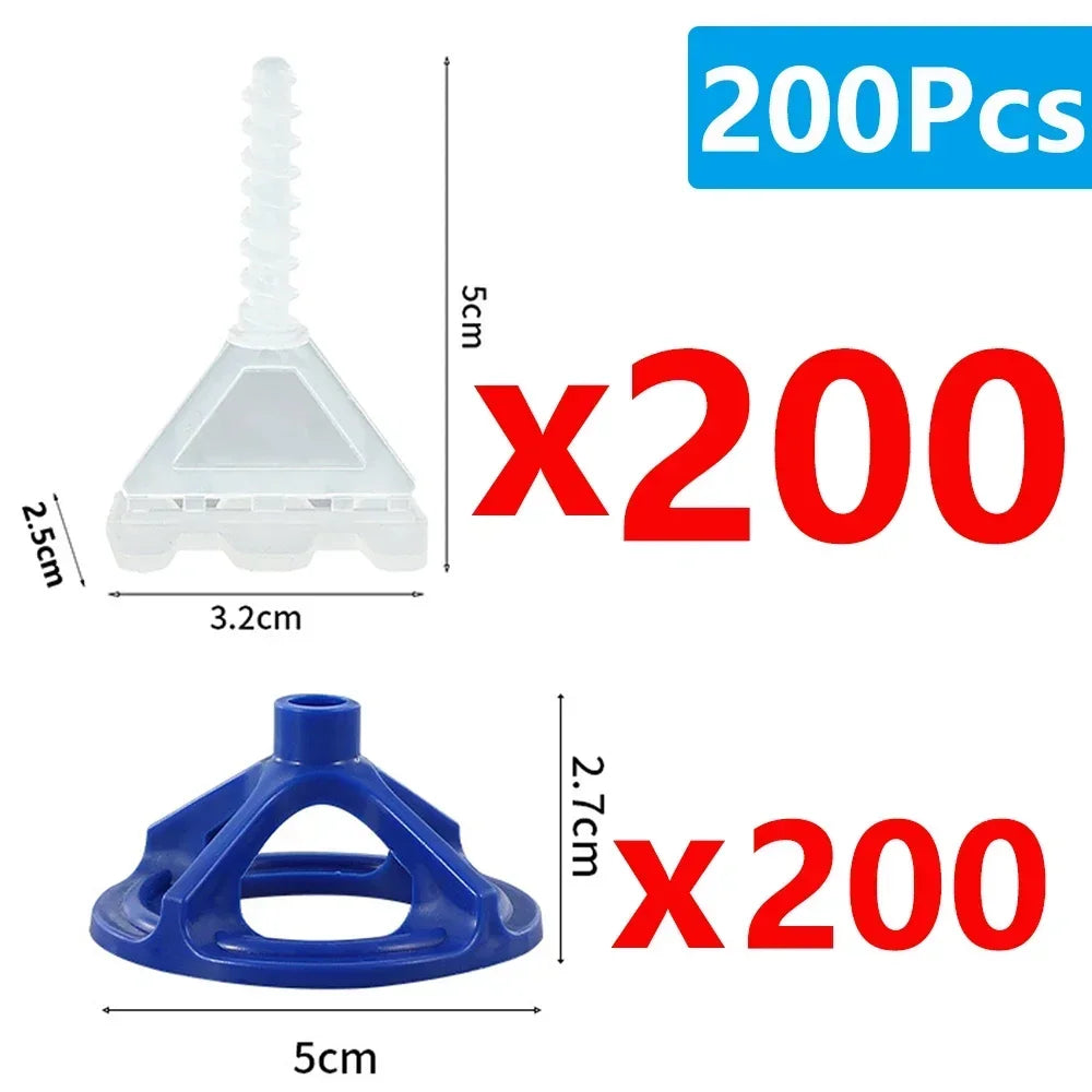 50-600Pcs Top Spiral Ceramic Tile Leveling System Clips Spacers Straps Wadge for Tile Laying Wall Floor Fixing Construction Tool