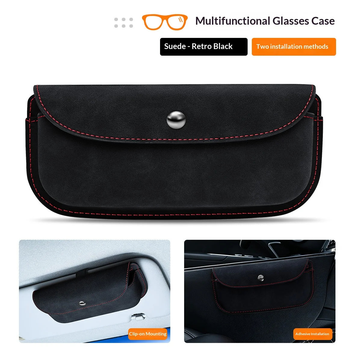 Car-mounted Glasses Holder - Car Sunshade Cover Storage Bag Holder - Car-mounted Glasses Frame Personalized Interior Hanging Box