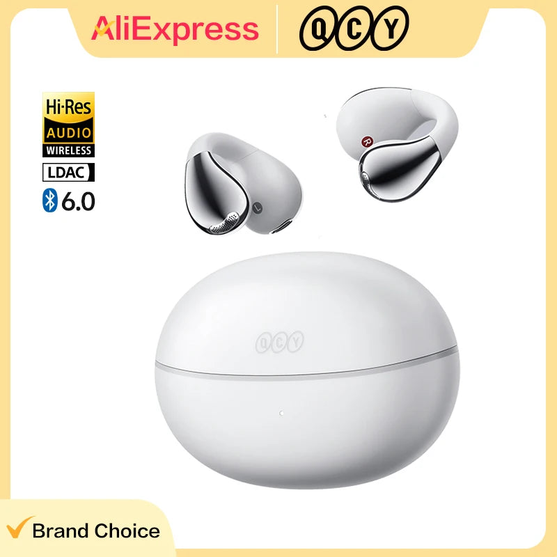 QCY Crossky C30S BH24QT33A Wireless Earphones Bluetooth 6.0 Ear Clip Earbuds Hi-Res LDAC Spatial Sound Dual Connection Headphone