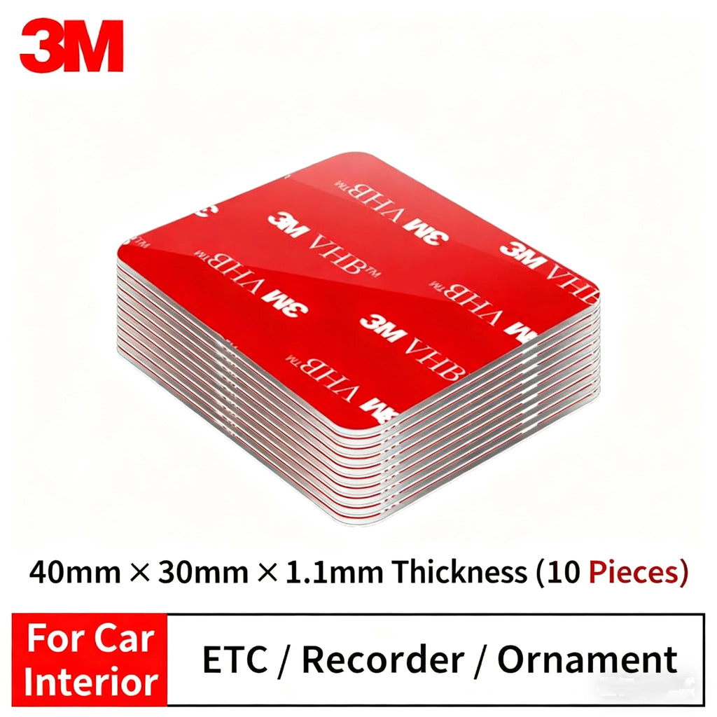 3M 10pcs Strong Double Sided Tape Adhesive Square/Round High Viscosity Traceless Foam Adhesive Tape for Car Special Fixed Wall