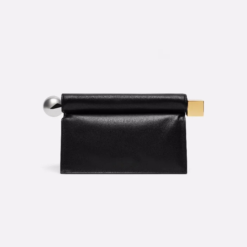 Trendy Foldable Pu Material Shoulder Chain Crossbody Small Square Bag Unique Design Women's Handbag Versatile Folding Clutch Bag