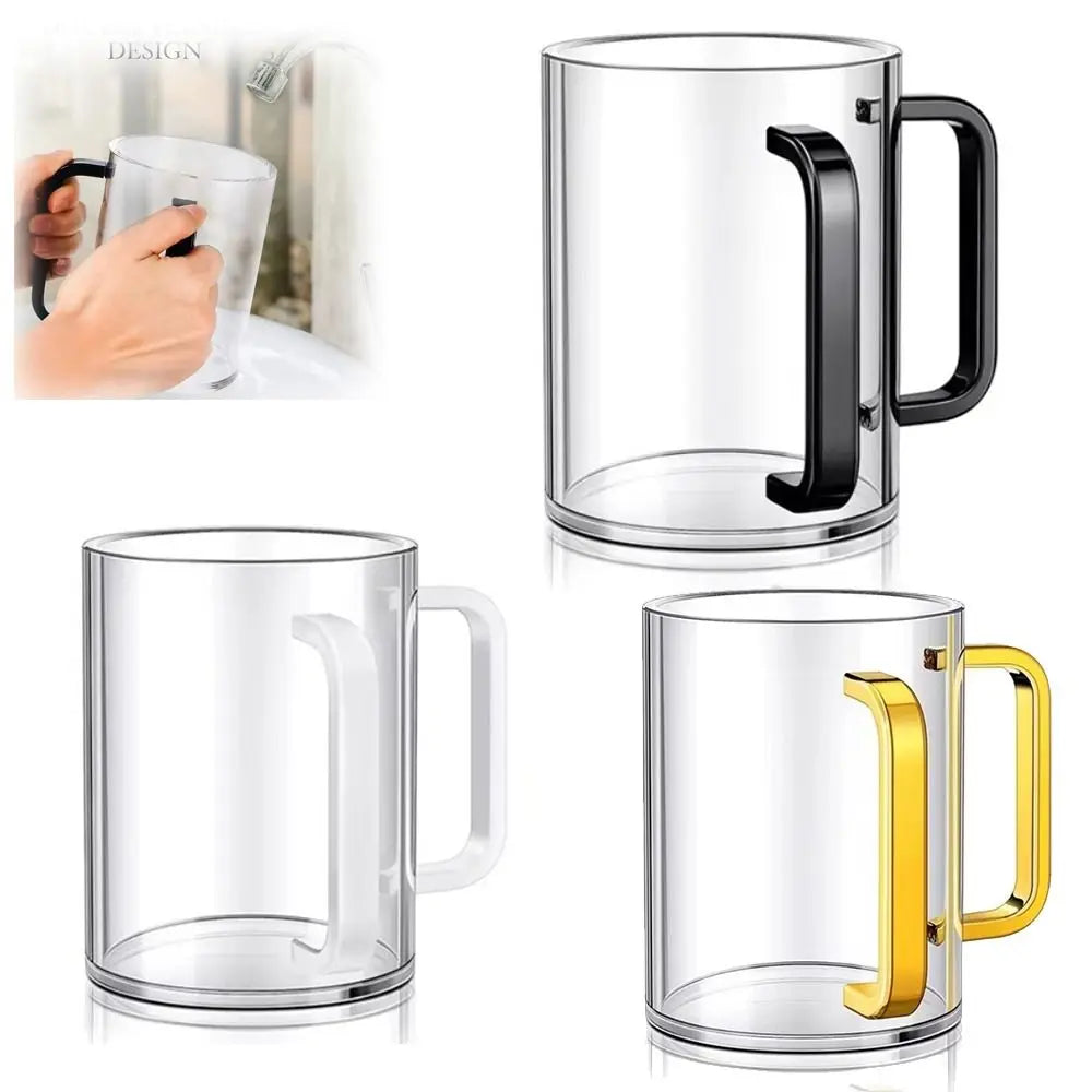 Transparent Netilat Yadayim Cup Thickened Dual Handles Acrylic Wash Cup Large Capacity Easy Handling Toothbrush Cup