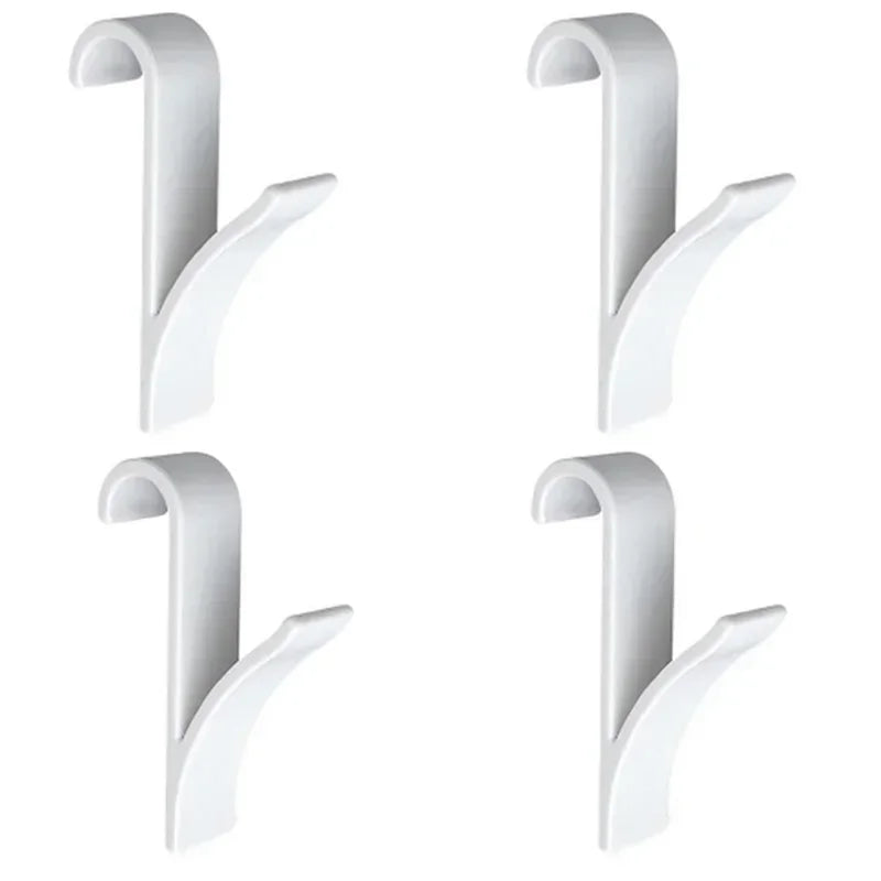2PCS Kitchen Bathroom Hanger Clips Storage Racks White Clear Hanger Heated Towel Radiator Rail Clothes Scarf Hanger Hooks Holder
