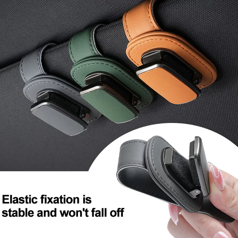 Car Eyeglass Storage Clip Sun Visor Sunglasses Holder Super Fiber Leather for Auto Interior Accessories Car Eyeglass Holder
