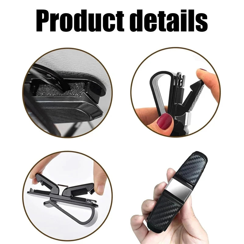 1PC Sunglasses Car Glasses Holder Holder Clip 180 Degree Sunglasses Holder Sun Visor Sunglasses Holder Car Vehicle Accessories