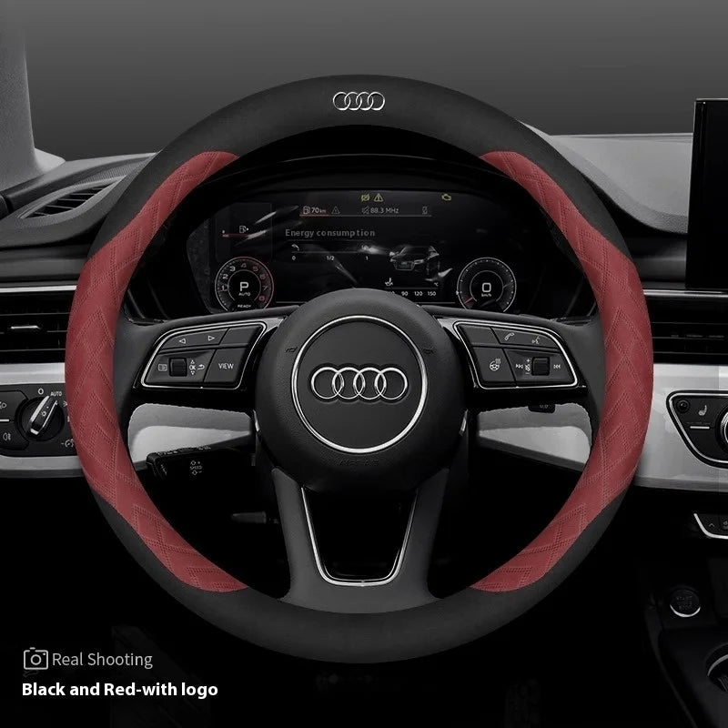 Car Steering Wheel Cover For Audi ABT A1 A2 A3 A4 A5 A6 A7 A8 Q2 Q3 Q4 Q5 Q7 Q8 TT RS3 RS4 RS5 RS6 RS7 S3 S4 S5 S6 S7 S8 S line