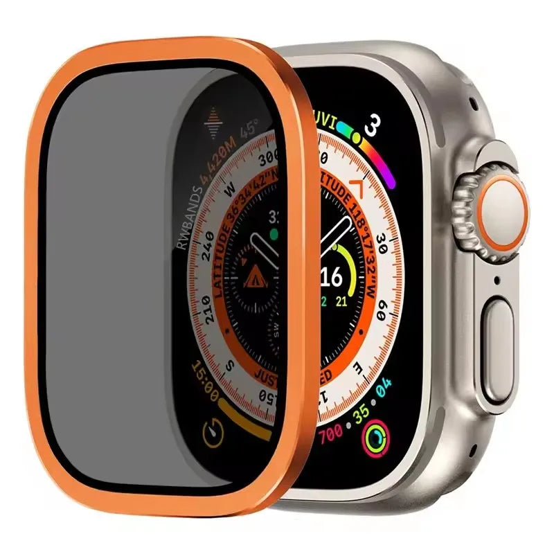 Aluminium Alloy Case+Tempered Glass for Apple Watch Ultra 3 2 1 Anti-Scratch Screen Protector for iWatch Ultra 2 49mm Cover Film