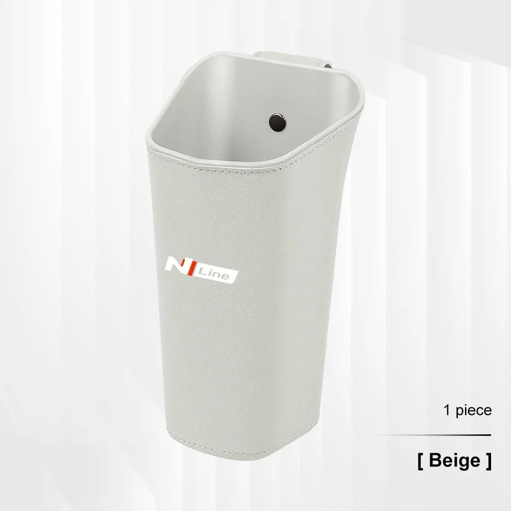 Car Seat Back Trash can For Hyundai N Line Sonata I20 Elantra Santafe Accent Tucson water cup holder Door Storage Bin Accessory