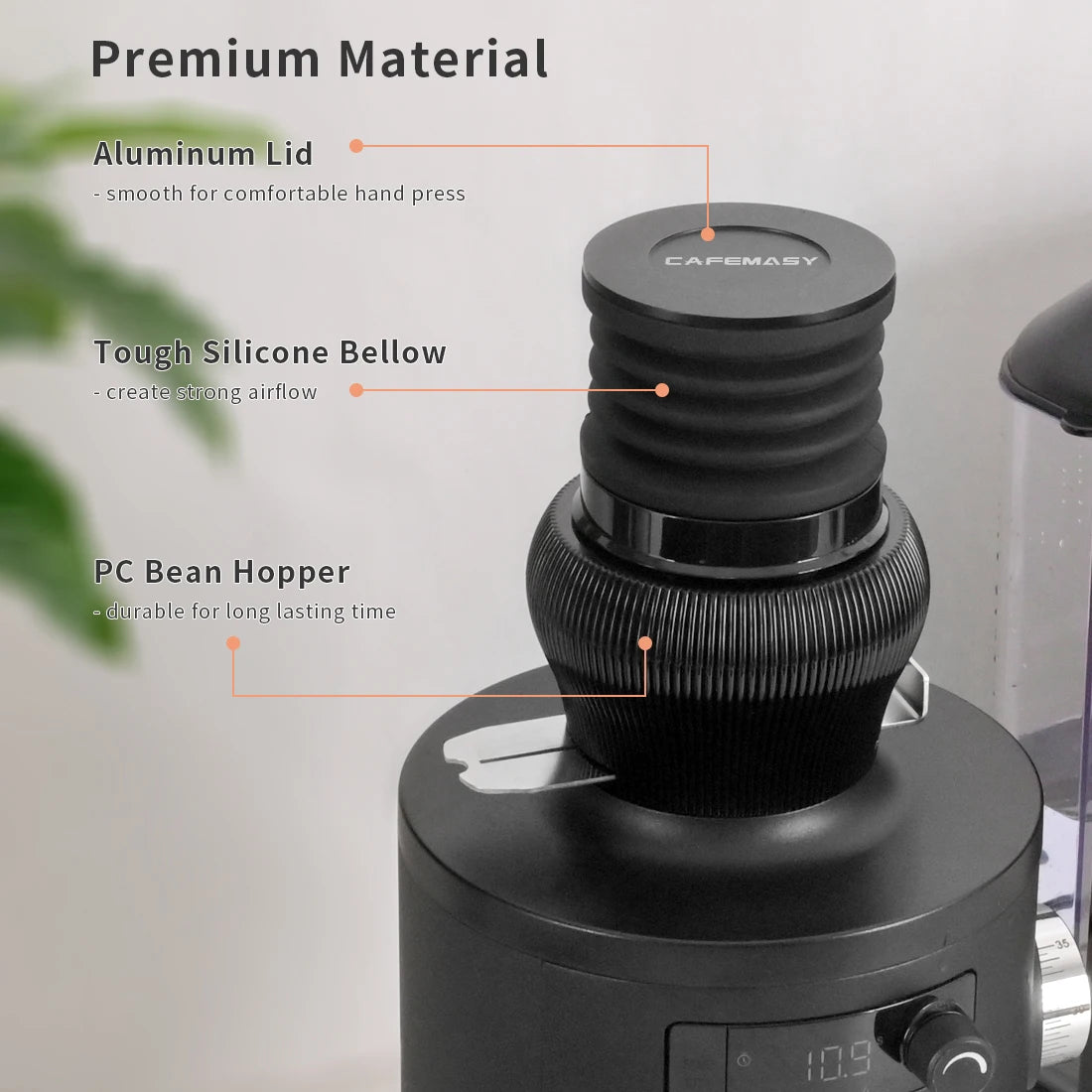 CAFEMASY Coffee Beans Grinder Single Dose Hopper Coffee Grinder Cleaning Tool Silicone Bellows For Mahlkonig X54 Coffee Tools