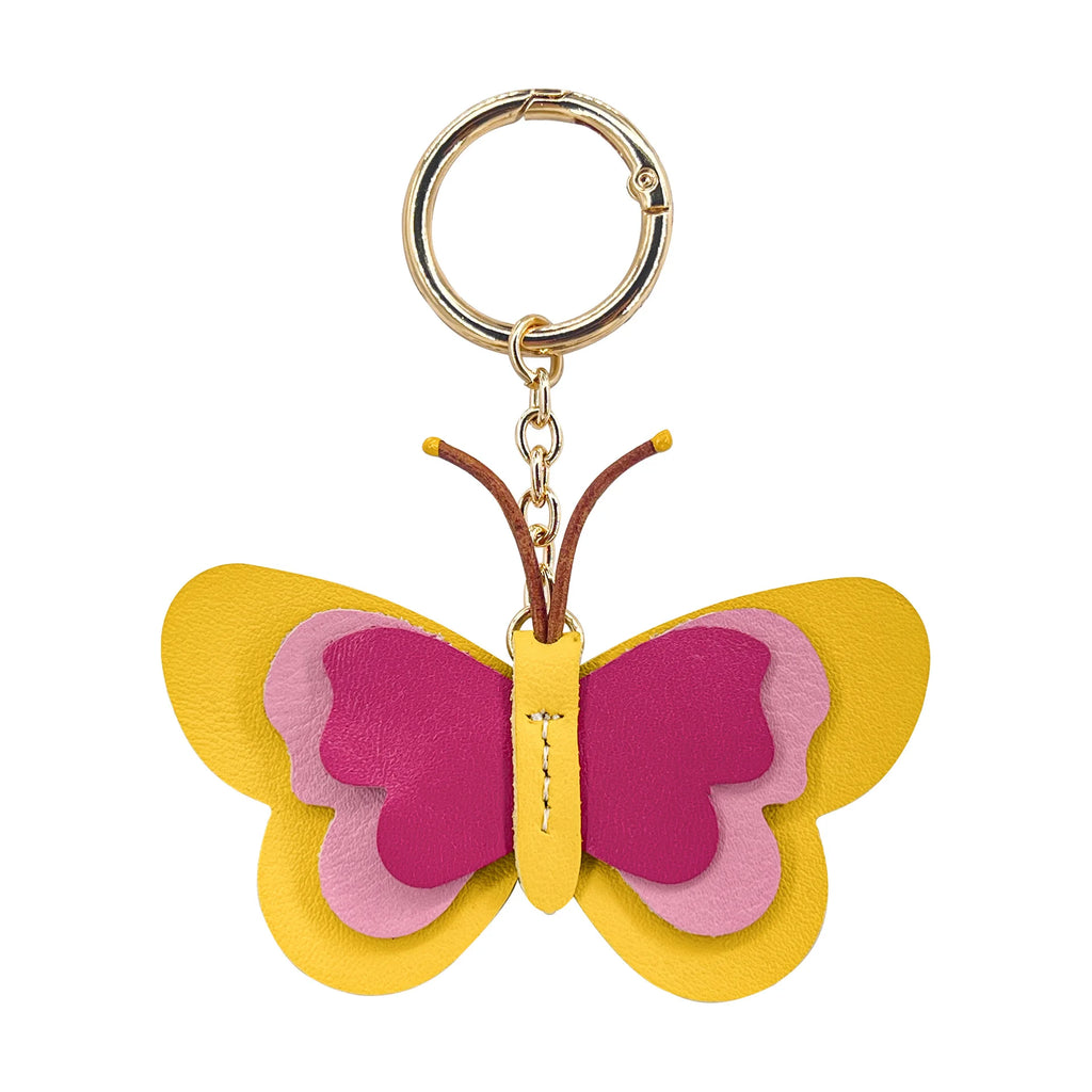 New Genuine Leather Butterfly Keychain Bag Pendant Gift Cute Car Key Ring Luggage Bag Parts Accessories For Women And Men