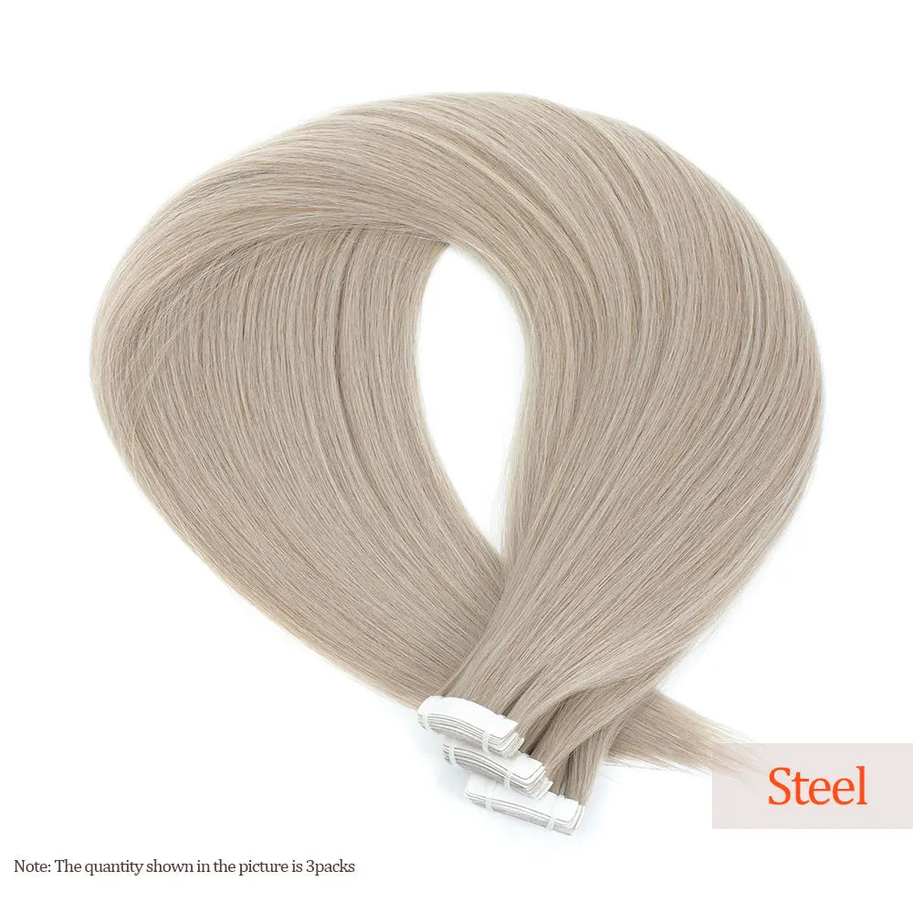 26" Straight Tape In Hair Extensions 20pcs 50 Grams Heat Resistant Fiber Colored Tape In Hair Double Sided Adhesives Hair
