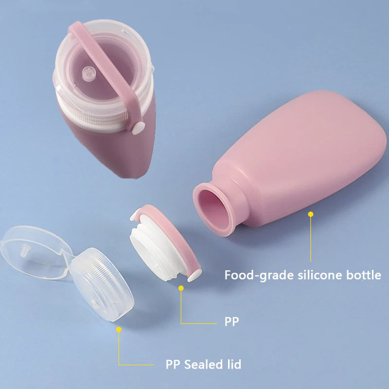 10PCS 30/60/90ml Empty Refillable Silicone Travel Soft Squeeze Tube Leakproof For Shampoo Lotion Bottle Portable Container