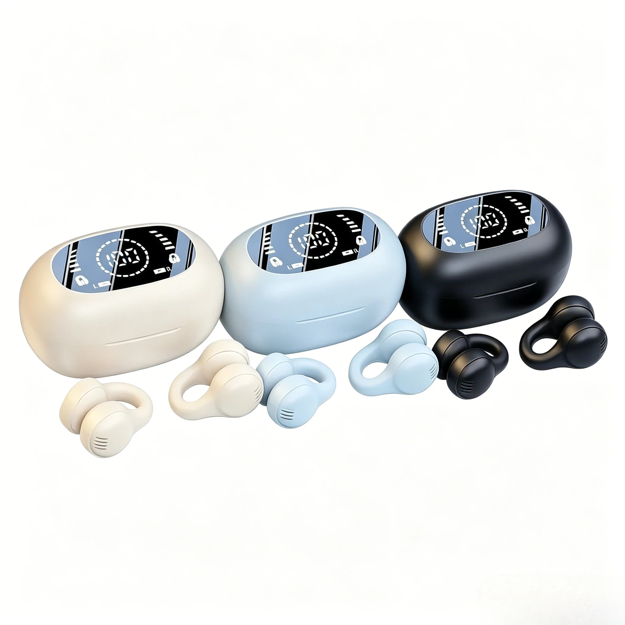 Ear‑Clip Wireless Earbuds Mirror‑Style OWS Headphones with Noise Cancellation Lossless Audio for Daily Workouts Everyday Use