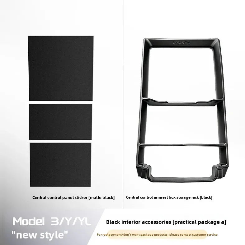 For Tesla New Model 3 Highland / Model Y /YL Center Console Armrest Storage Tray Organizer Box ABS Interior Accessories