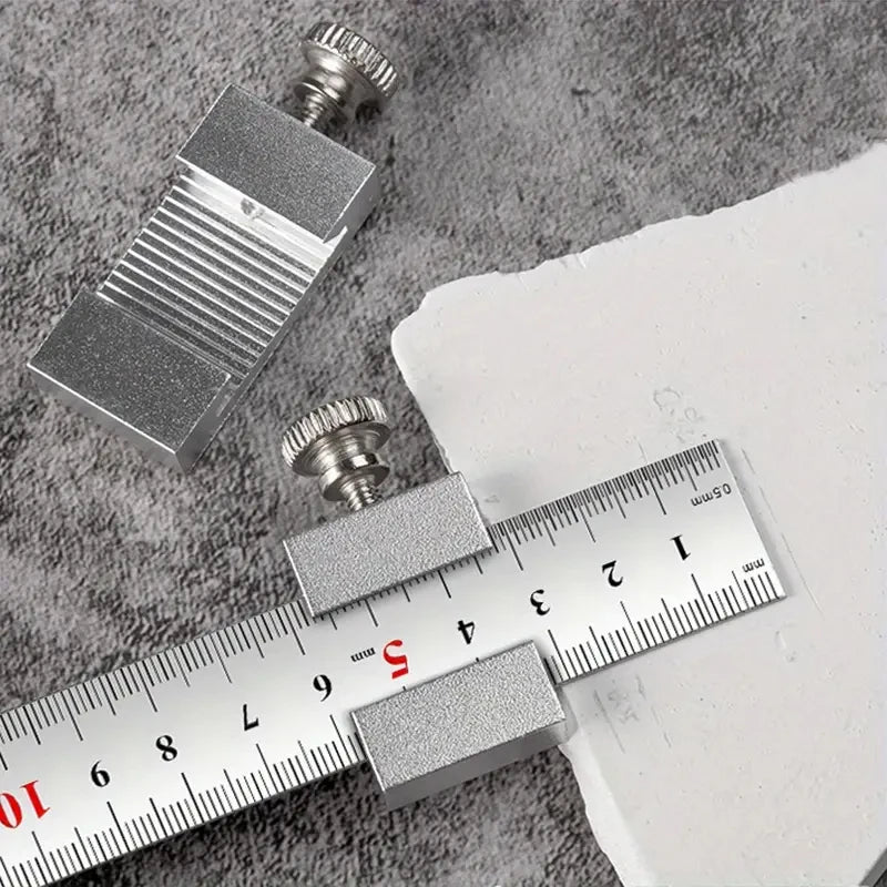 Woodworking Steel Ruler, Straight Ruler Gauge Positioning Woodworking Square A Square Measuring Mark for a Stop Block