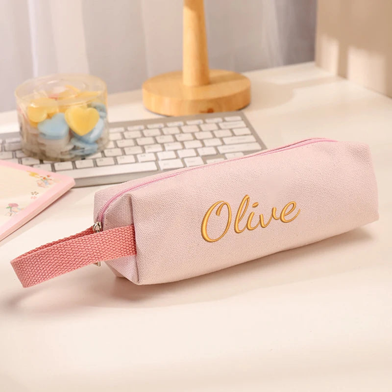 Customised Embroidery/Standard Style 2 Options, Candy-Colored Pencil Case, Storage Bag, Back-to-School Season, Gift!