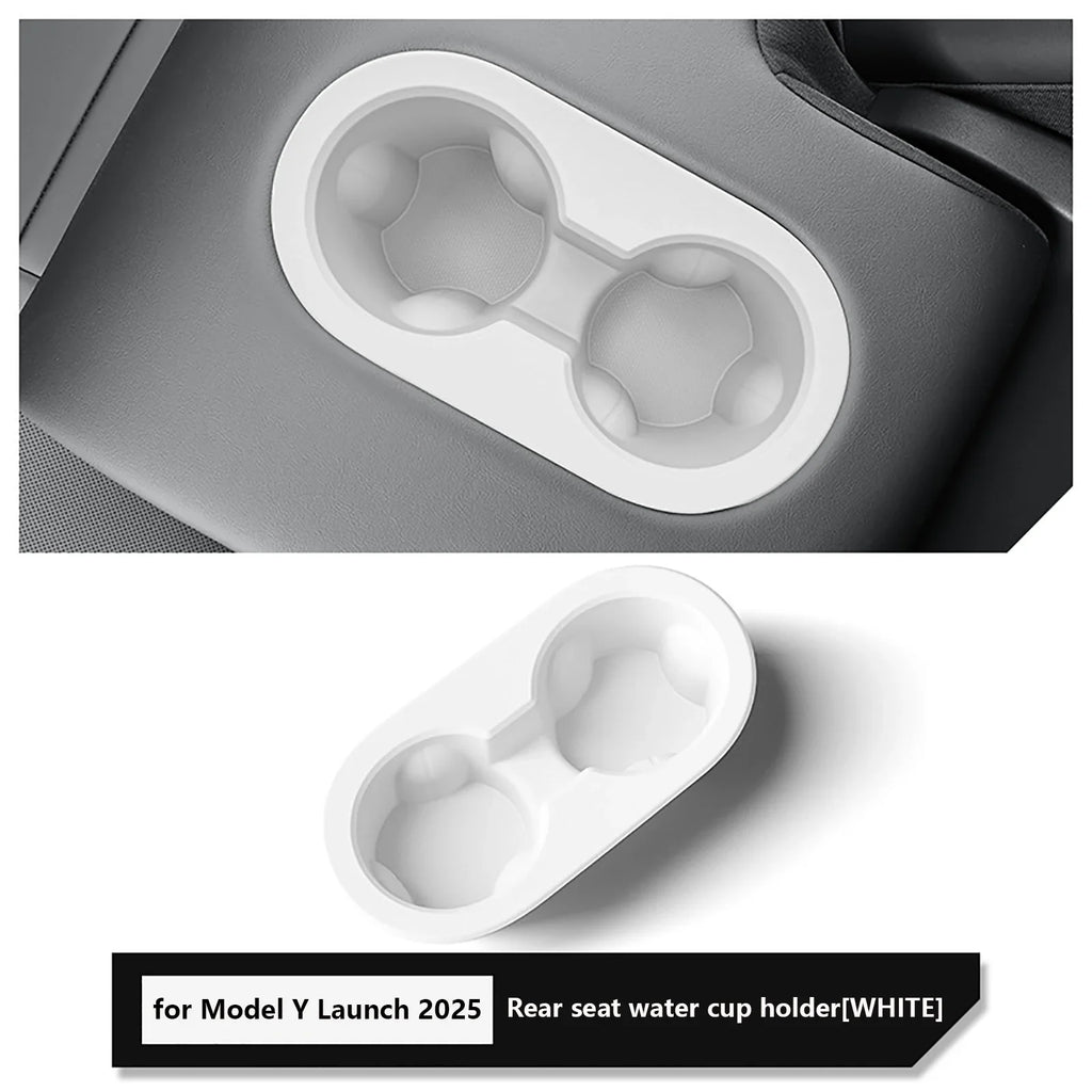 for Tesla Model Y Juniper/Launch 2025 Car Cup Holder The Second Row Water Cup Holder Drinks Storage Case Interior Accessories