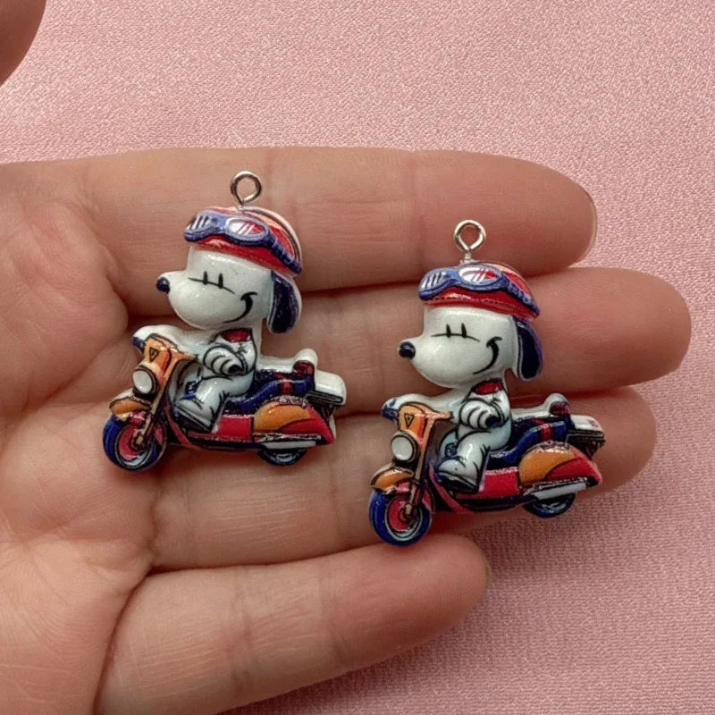 10pcs resin cute card puppy series pendant, DIY jewelry making earrings, keychain accessories