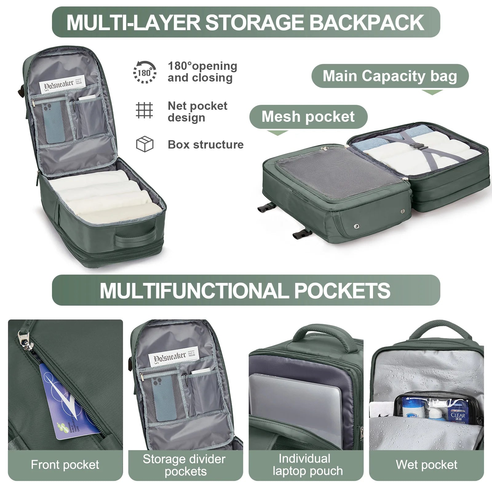 Backpack for Women Men Waterproof Air Travel Backpack Hand Luggage Laptop Bags Large Capacity Expansion Backpack Shoulder Bag