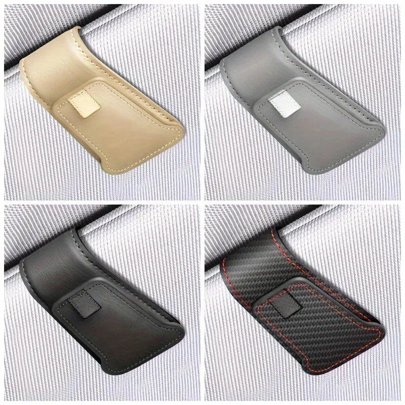 Magnetic Car Sun Visor Glasses Holder Clip - Auto Interior Accessories Universal Eyeglasses Storage Bracket with Buckle Closure