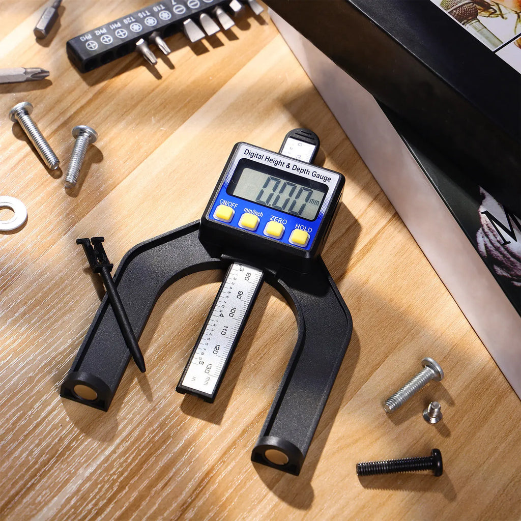2 in Depth Height Gauge Display Measuring Tool Magnetic Base Wear Resistant Smart Digital Gauge for Woodworking