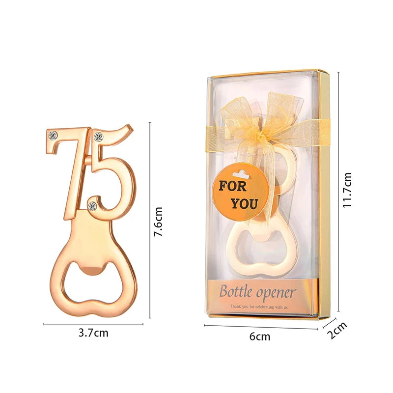 30/40/50/60/70/80 Number Shape Bottle Opener For Birthday Party Wedding Anniversary Souvenir Gift Kitchen Gadget