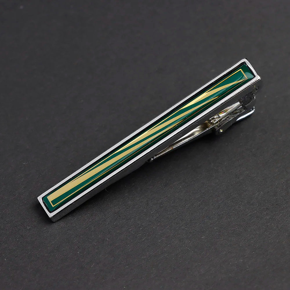 New High Quanlity Classic Golden Sliver 6cm Designer Metal Tie Clips Set Necktie Pin For Men Business Banquet Accessories Gift