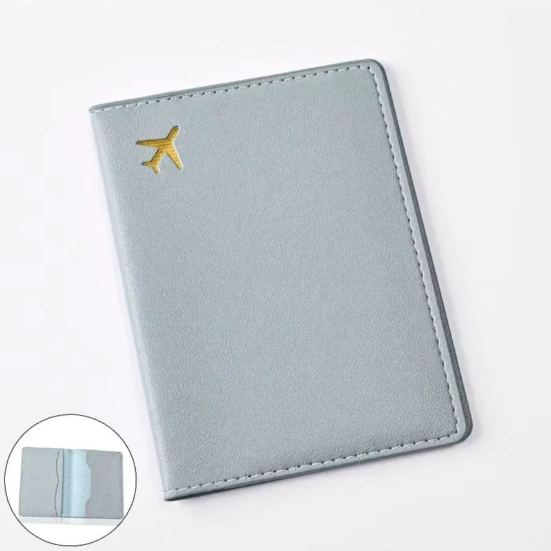 1pcs PU Leather Passport Cover Holder Women Men Passport Cover Flight Ticket Clip Multifunctional Passport Wallet Id Holder Case