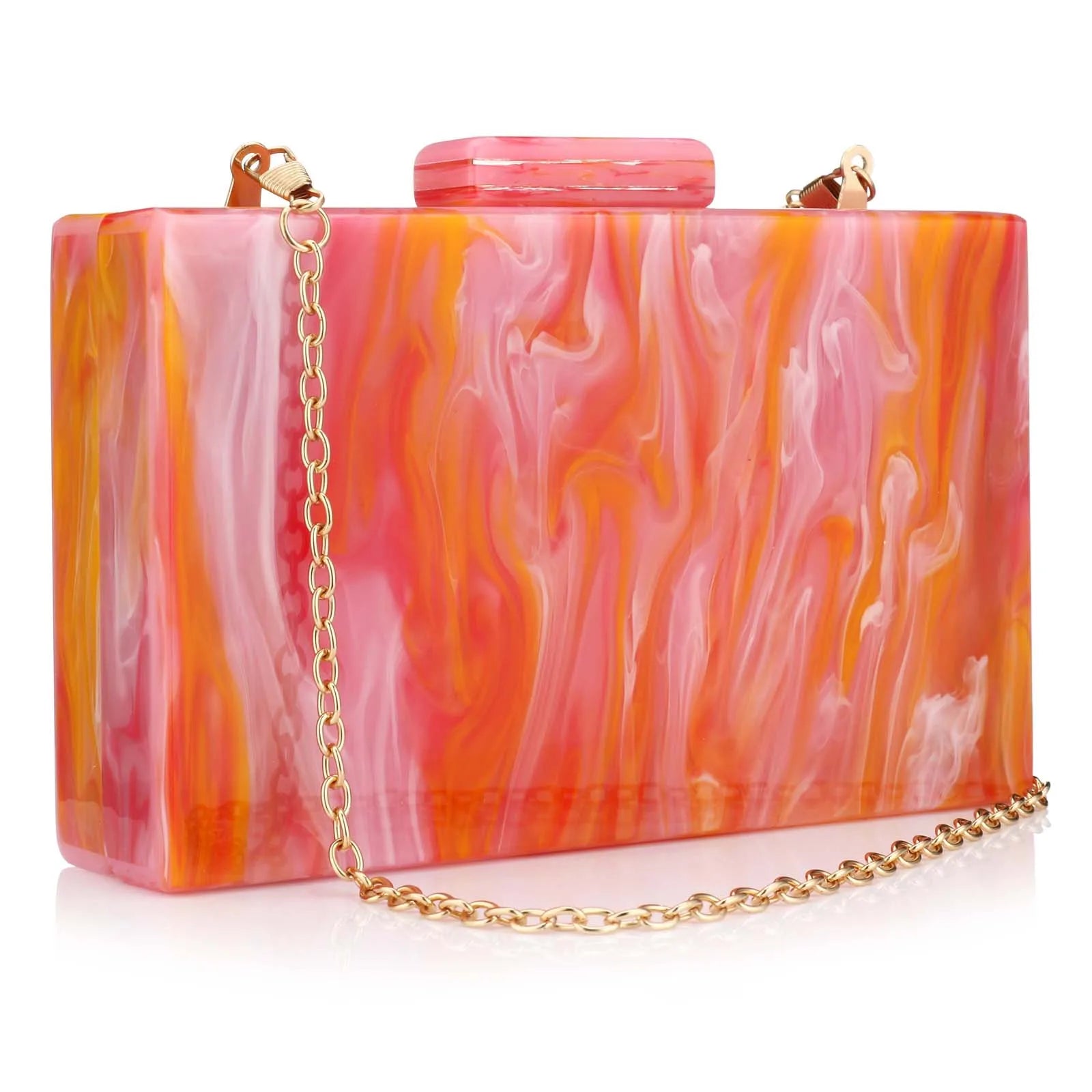 Marble Acrylic Handbag Luxury Box Clutch Fashion Evening Bag with Chain for Dinner Dress Purse Festival Wedding Party Shoulder Bags Gifts
