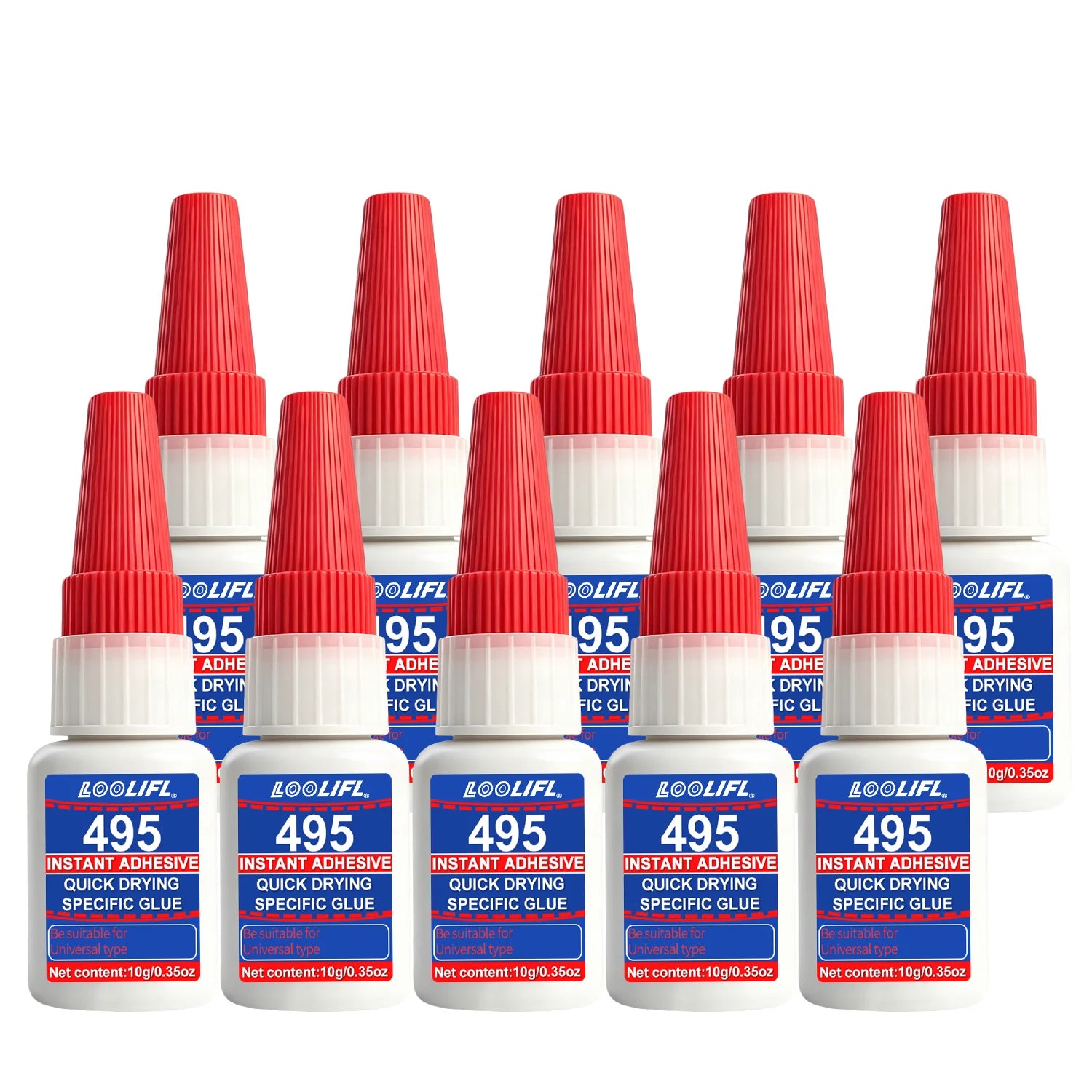 Loolifl 495 Instant Adhesive 10g Super Glue for Everyday Repairs DIY Crafts Plastic Metal Rubber Strong Permanent Bond 1-10Pcs
