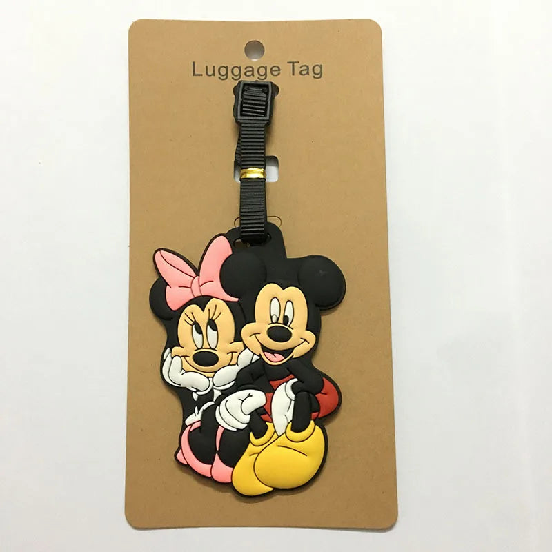 Classic Mickey Mouse Travel Accessories Luggage Tag Silica Gel Suitcase ID Addres Holder Baggage Boarding Tag Portable Label