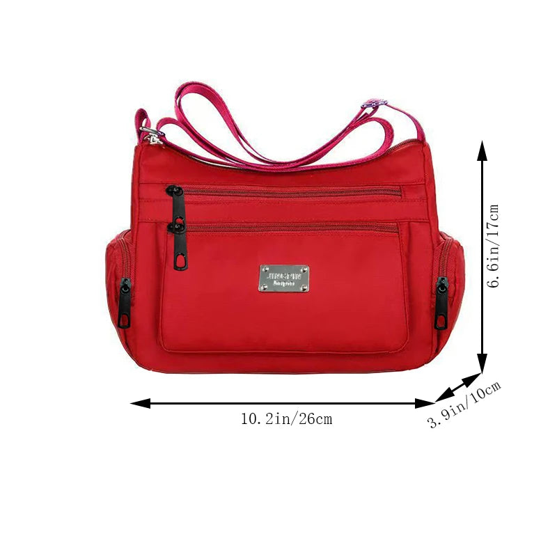 Everyday Versatile Water-resistant Nylon Shoulder Bag Trendy Multi-color Design, Practical Layout for Weekend Short Trips