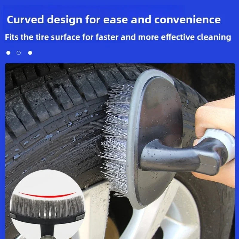 Car Wheel Brush Kit Tire Rim Cleaning Brush Set Heavy Duty Scrubber for Rims and Tires with Extendable Handle Car Wash Tool